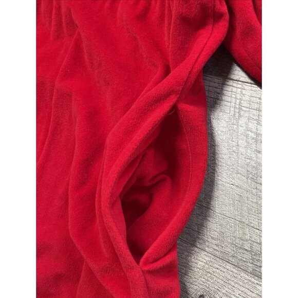 Vintage 60s Lounge Craft Nightgown Womens Medium Red Housecoat Zip Pocket Long - Picture 7 of 15